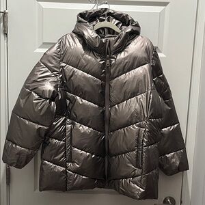 Lane Bryant Shimmering Silver Puffer Coat‼️🩶🩶
